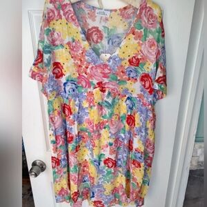 Emily Wonder size large floral roses dress fully lined NWT.